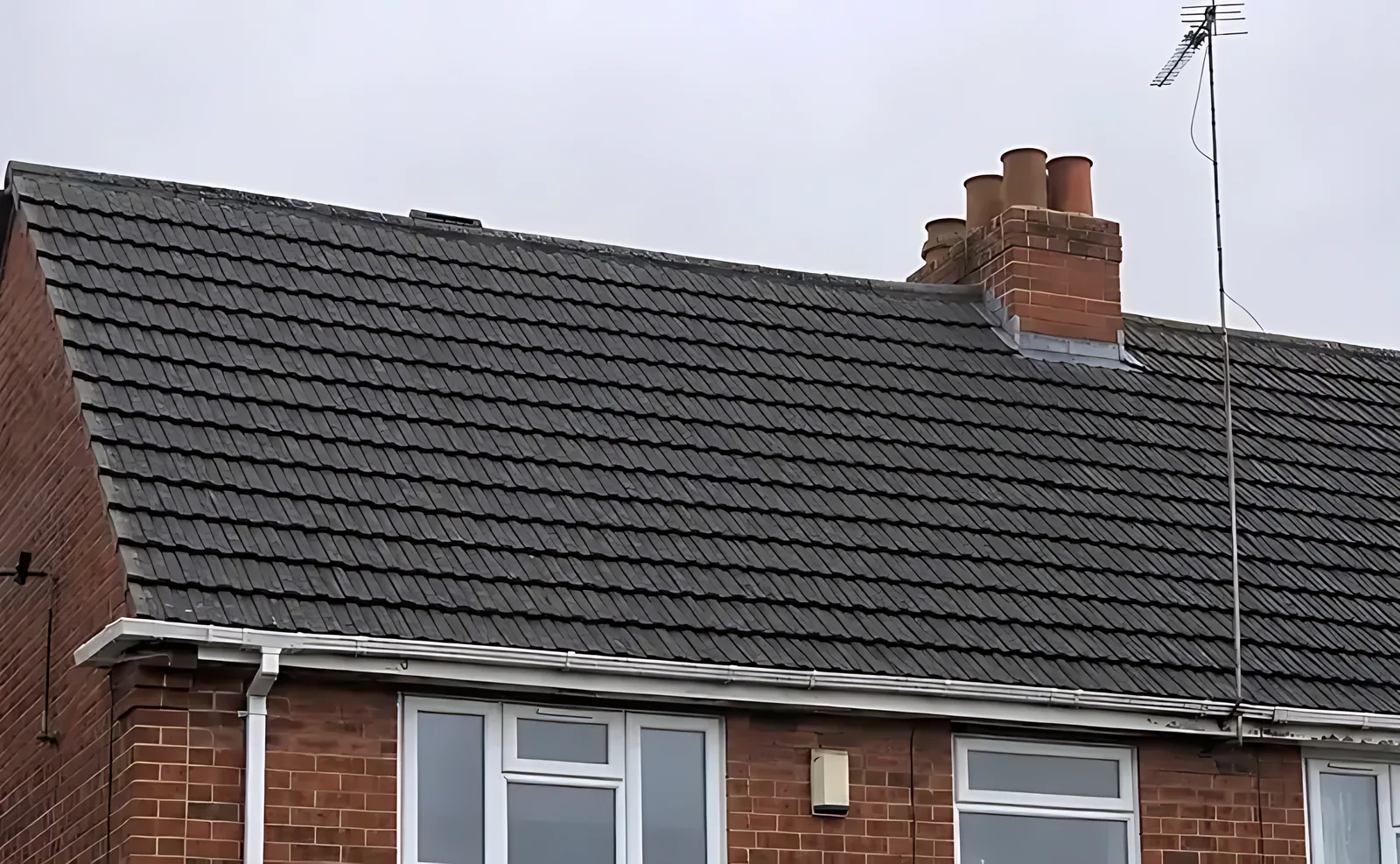 Semi detached roof after cleaning